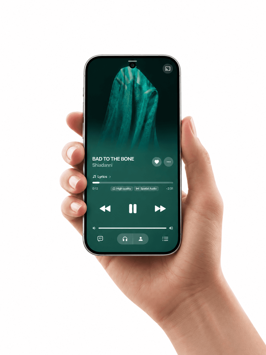 Hand Holding Velo Music Player Smartphone